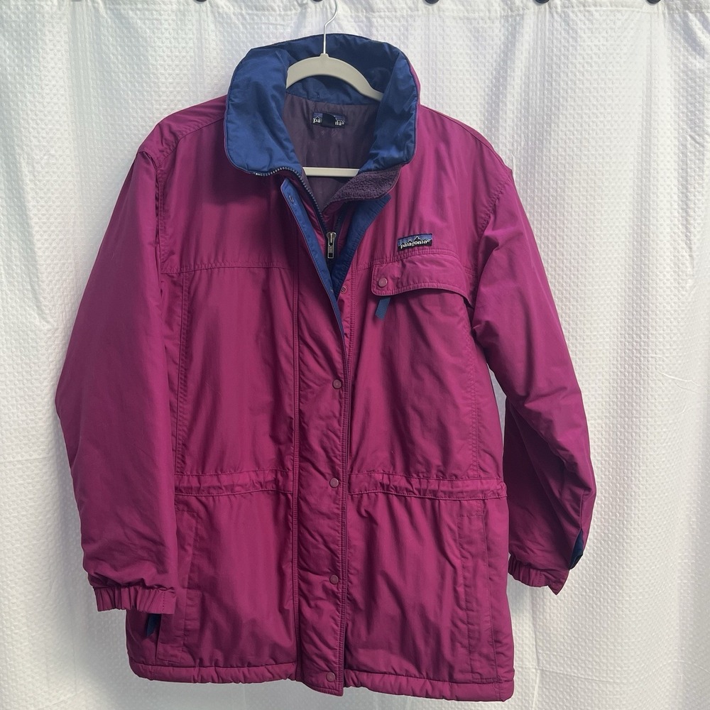 Patagonia Vtg Down Women's Parka W/ Hood. Pink Winter Coat Gorpcore 8 Skiing